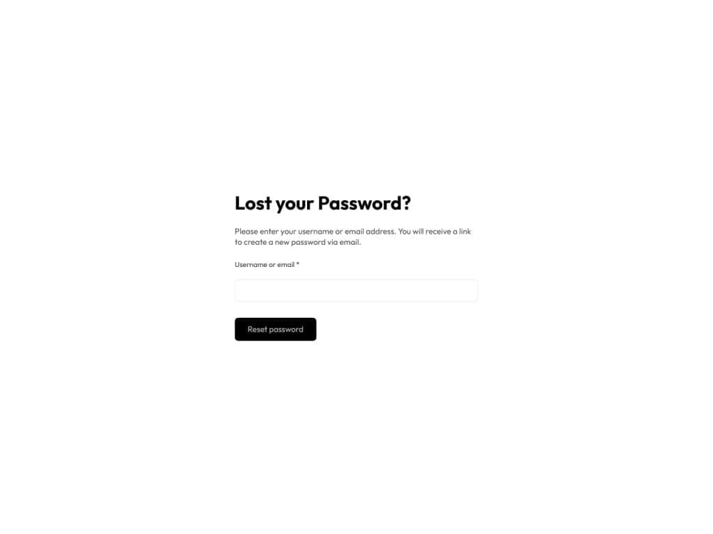 Woo Dashboard Alpha Lost Password