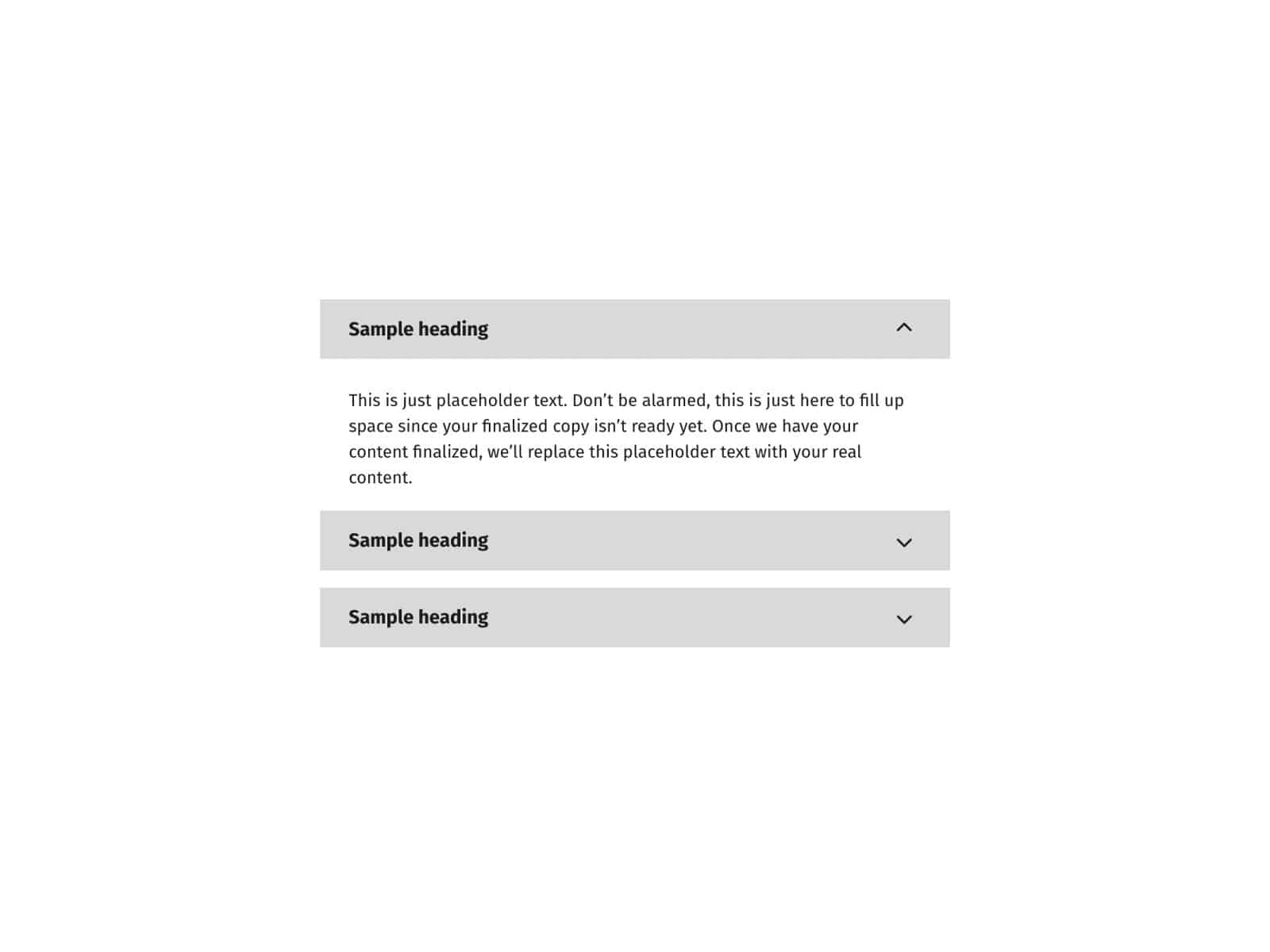 Accordion toggle frames