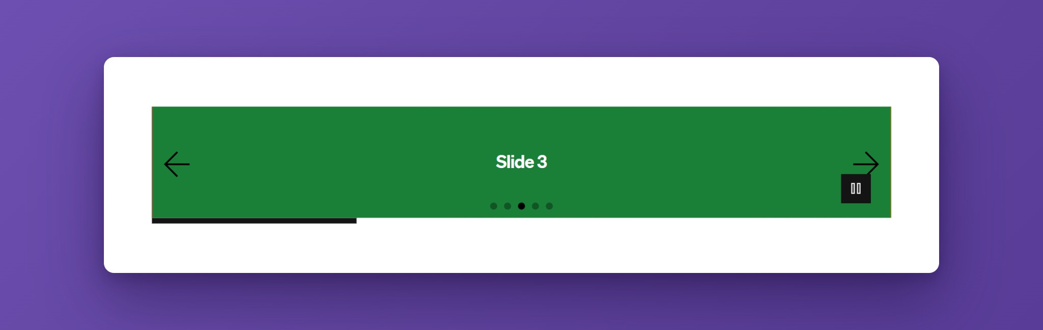 Autoplay slider with play and pause button and a progress bar