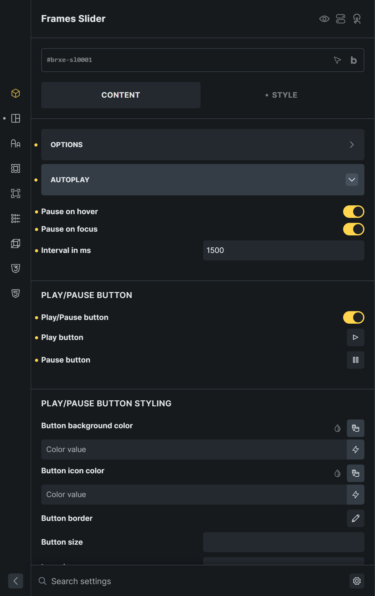 Autoplay settings