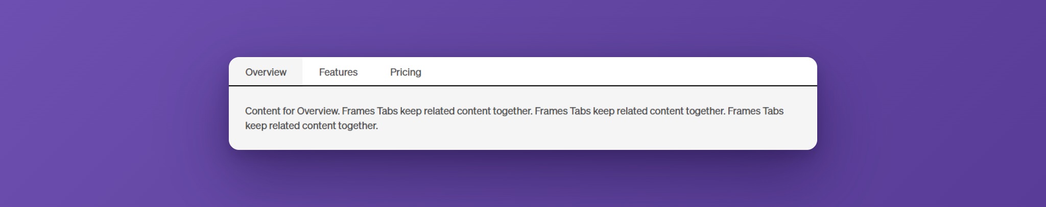 Frames Tabs with the first tab active