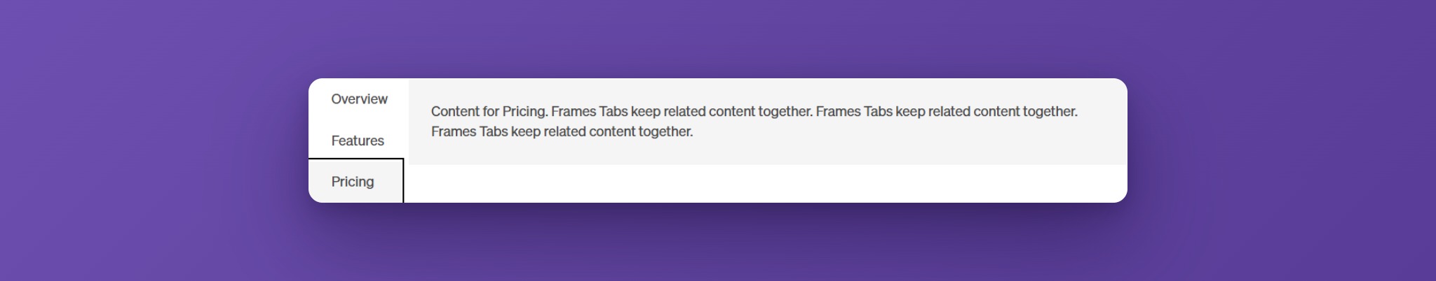 Tabs with a vertical navigation