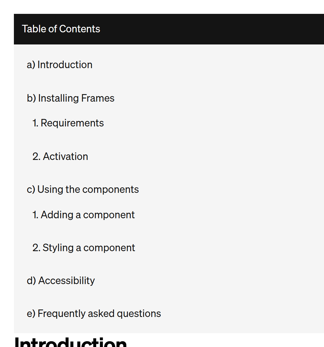 Letters on the first level and numbers on nested levels