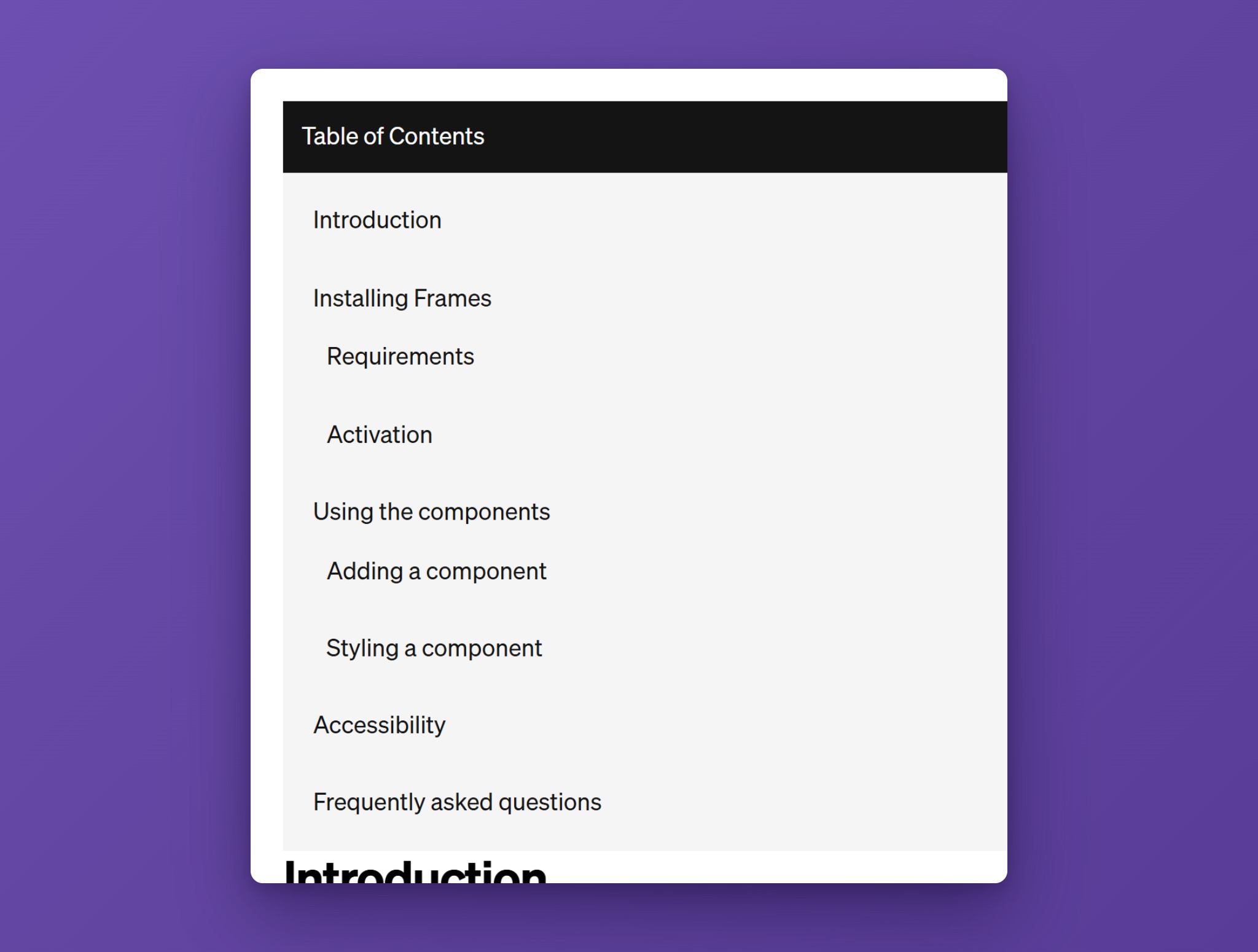 List type and sub-list type set to None, accordion off