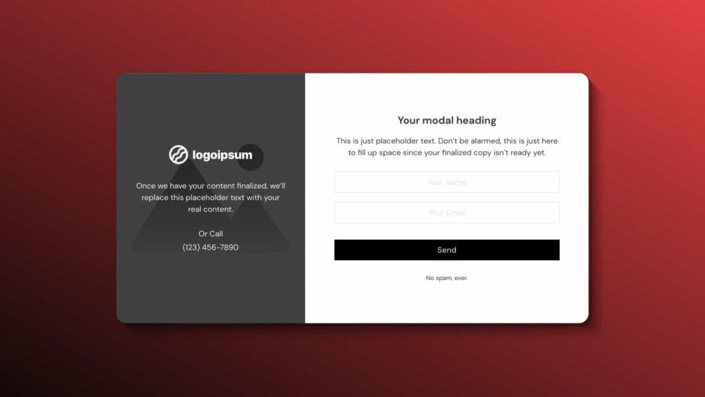 opt-in modal