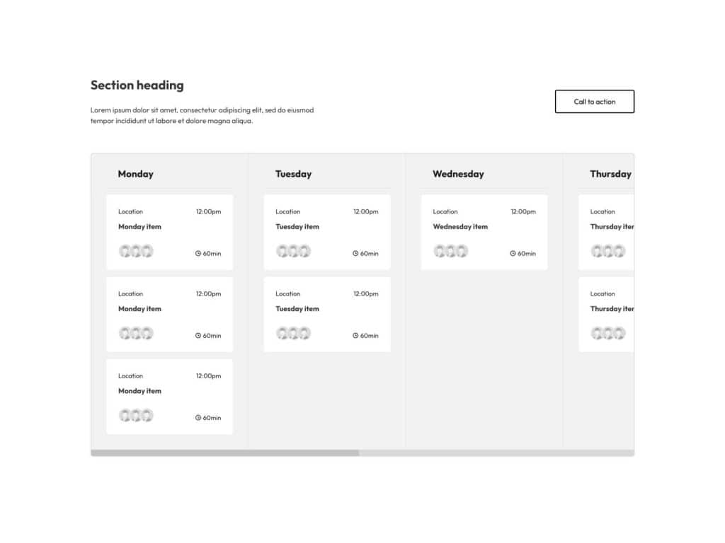 Schedule Section Alpha